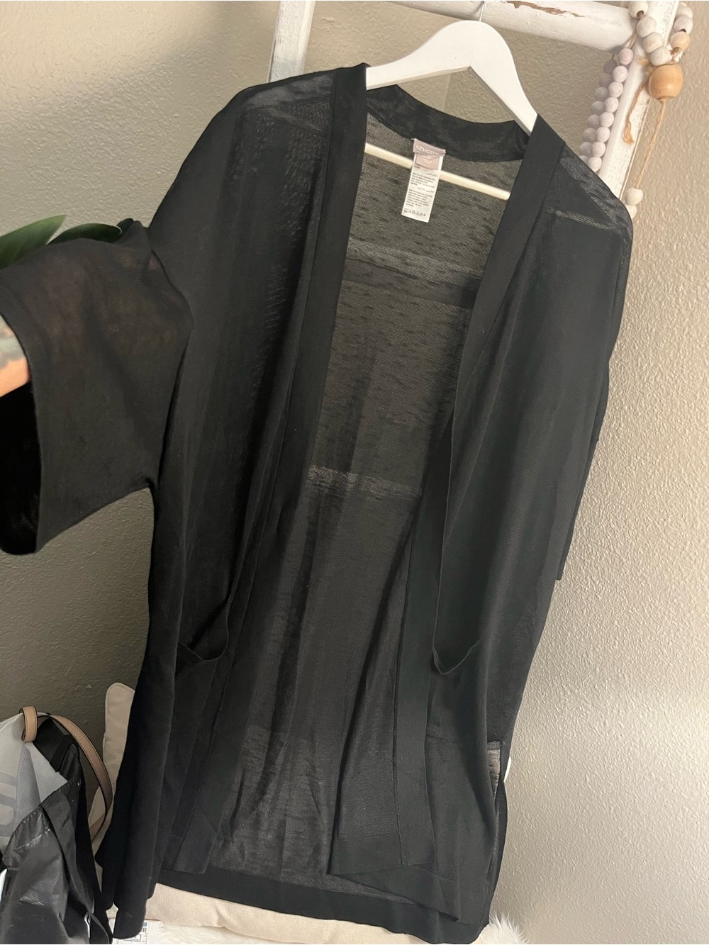 Chico's Sheer Black cardigan